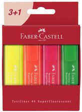 FABER-CASTELL Textmarker TEXTLINER 1546, 4er Papp-Etui