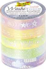 folia Deko-Klebeband Washi-Tape HOTFOIL RAINBOW, 5er Set