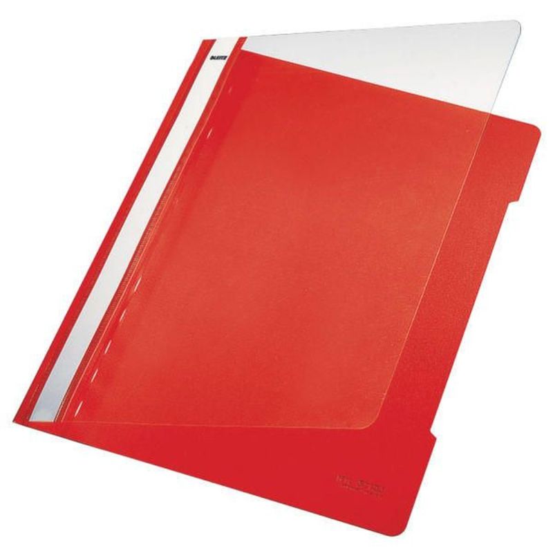 Leitz 4191 Schnellhefter - A4, langes Beschriftungsfeld, PVC, rot