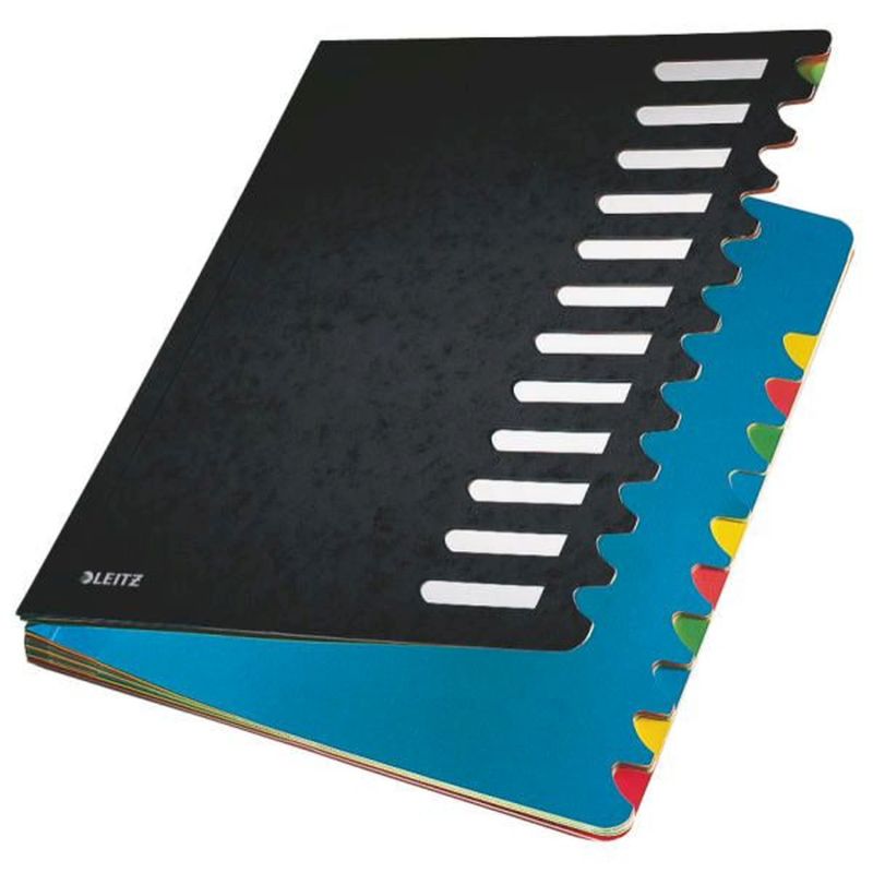 Leitz 5912 Deskorganizer Color 1-12 - 12 Fächer, Pendarec-Karton (RC), schwarz