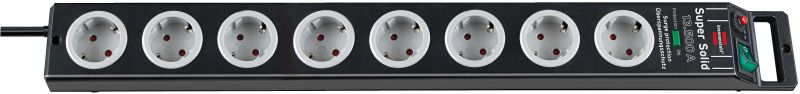 brennenstuhl Super-Solid 13.500A Überspannungsschutz-Steckdosenleiste 8-fach schwarz/lichtgrau 2,5m H05VV-F 3G1,5