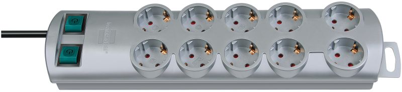 brennenstuhl Primera-Line Steckdosenleiste 10-fach silber 2m H05VV-F 3G1,5 5-fach schaltbare Steckdosen