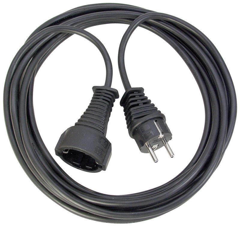 brennenstuhl Qualitäts-Kunststoff-Verlängerungskabel 3m schwarz H05VV-F 3G1,5