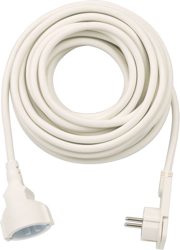 brennenstuhl Qualitäts-Kunststoff-Verlängerungskabel mit Flachstecker 10m H05VV-F3G1,5 weiss