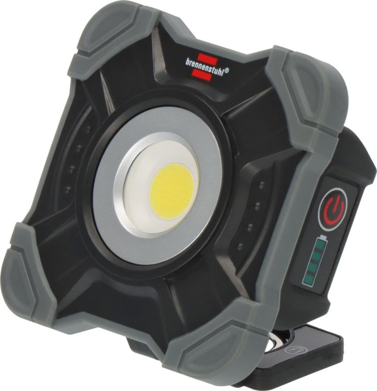 Brennenstuhl 1173700005 Akku LED Arbeitsstrahler SH 1000 MA (1000lm, IP54, Akku LED Arbeitsleuchte mit Magnet und Karabinerring, robustes Gehäuse), Schwarz, Grau