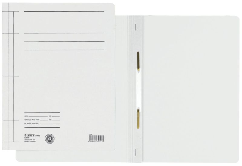 Leitz 3000 Schnellhefter Rapid - A4, 250 Blatt, kfm. Heftung, Manilakarton (RC), weiß