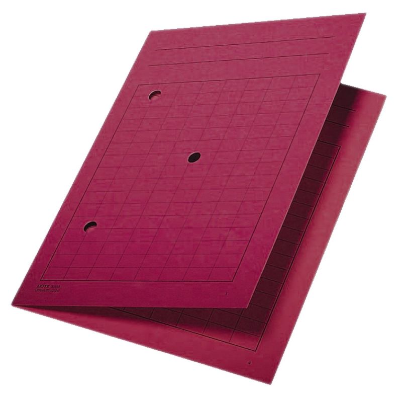 Leitz 3998 Umlaufmappe, A4, Gitterdruck, Manilakarton 320 g/qm, rot