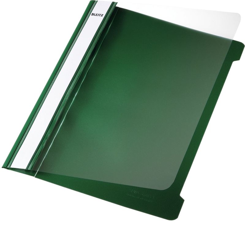 Leitz 4197 Schnellhefter - A5, langes Beschriftungsfeld, PVC, grün
