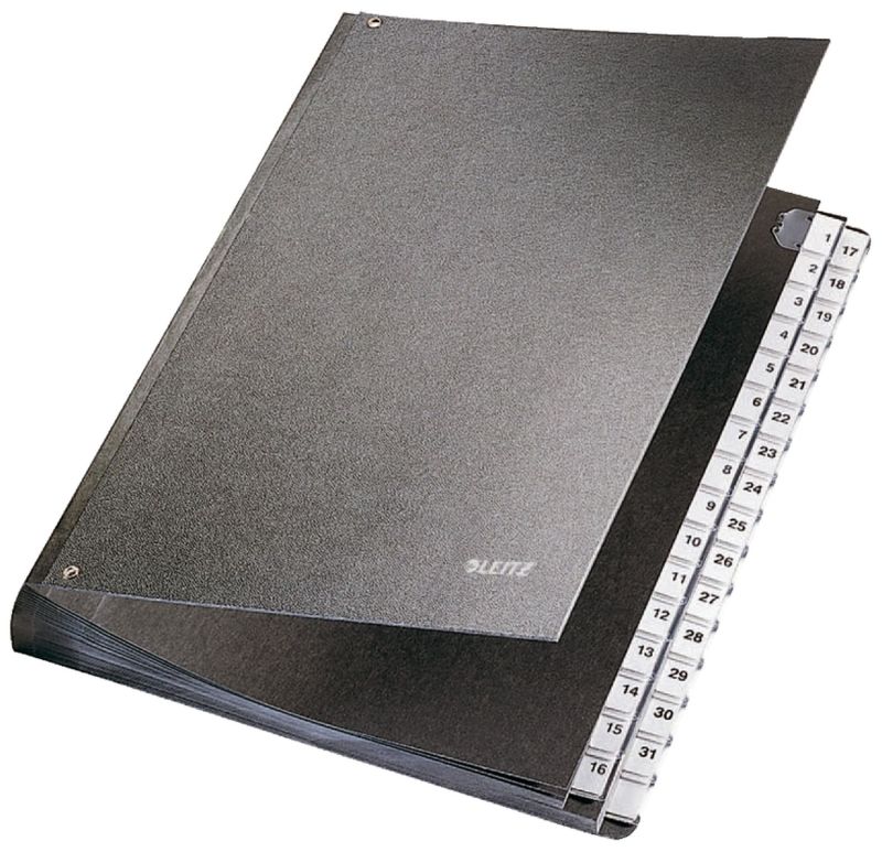 Leitz 5831 Pultordner 1-31 - 32 Fächer, Hartpappe, schwarz