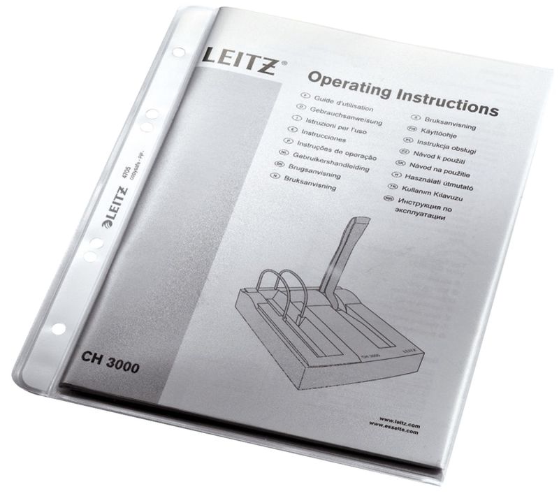 Leitz 4705 Prospekthülle Premium, A5, PP, genarbt, dokumentenecht, farblos