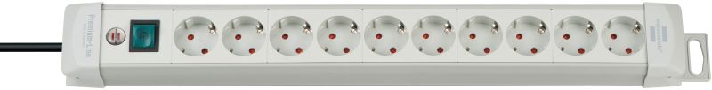 brennenstuhl Premium-Line Steckdosenleiste 10-fach lichtgrau 3m H05VV-F 3G1,5