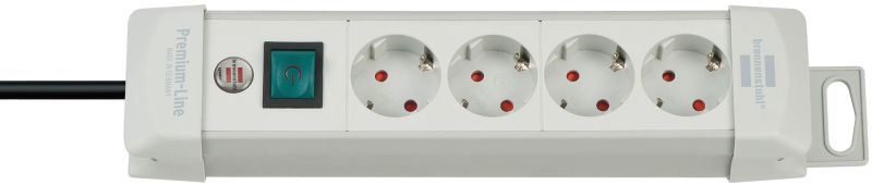 brennenstuhl Premium-Line Steckdosenleiste 4-fach lichtgrau 1,8m H05VV-F 3G1,5