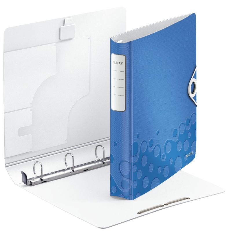Leitz 4240 Ringbuch Active WOW - A4, Polyfoam, 4 Ringe, 30 mm, blau