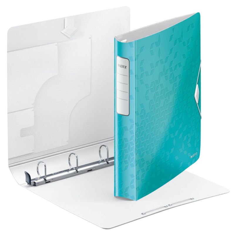 Leitz 4240 Ringbuch Active WOW - A4, Polyfoam, 4 Ringe, 30 mm, eisblau