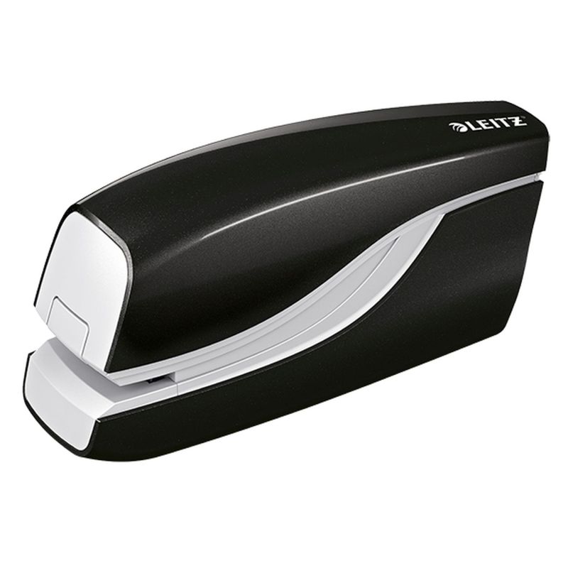 Leitz 5566 Elektrisches Heftgerät WOW - 10 Blatt, schwarz metallic