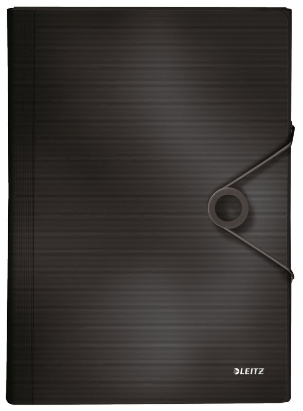 Leitz 4579 Fächermappe Solid - 6 Fächer, A4, 250 Blatt, PP, schwarz