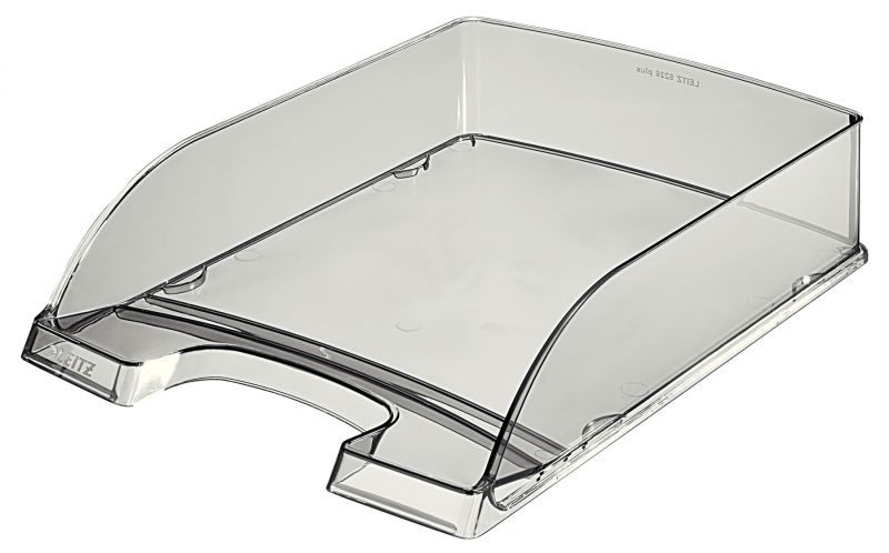 LEITZ Briefablage Plus Transparent, DIN A4, grau-transparent