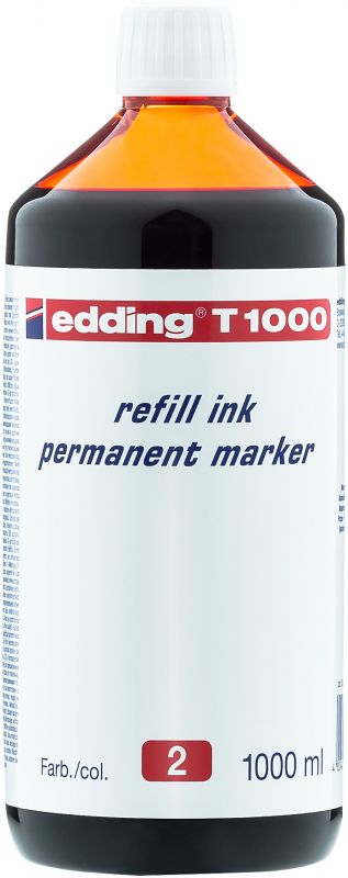 Nachfülltinte edding T 1000, f.edding Perm.m.,1000 ml, rot