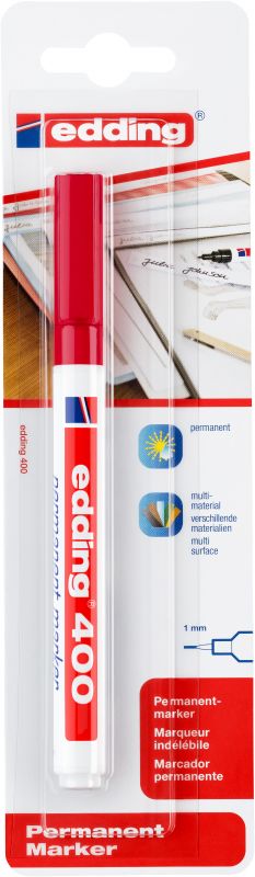 Permanentmarker edding 400, nachfüllbar, 1 mm, rot