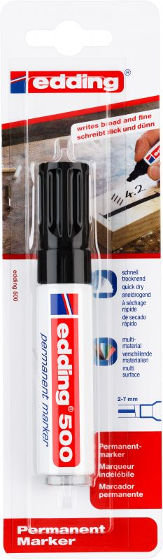Permanentmarker edding 500, nachfüllbar, 2 - 7 mm, schwarz