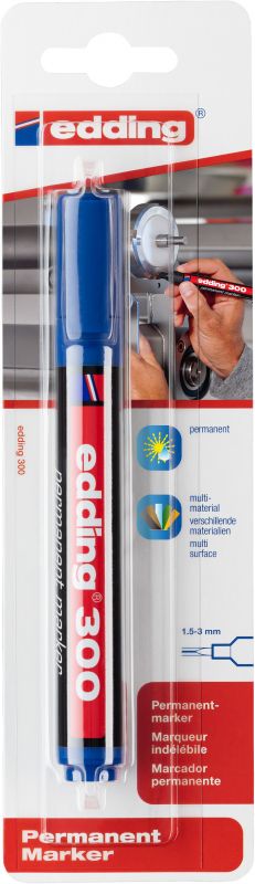 Permanentmarker edding 300, nachfüllbar, 1,5 - 3 mm, blau