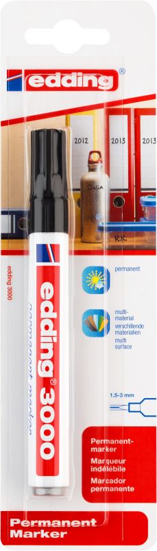 Permanentmarker edding 3000, nachfüllbar, 1,5 - 3 mm, schwarz