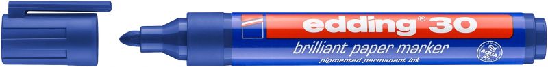 Pigmentmarker edding 30 brilliant paper marker, nachfüllbar, 1,5 - 3 mm, blau