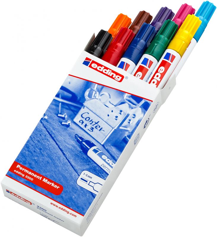 Permanentmarker edding 3300, nachfüllbar, 1 - 5 mm, sortiert