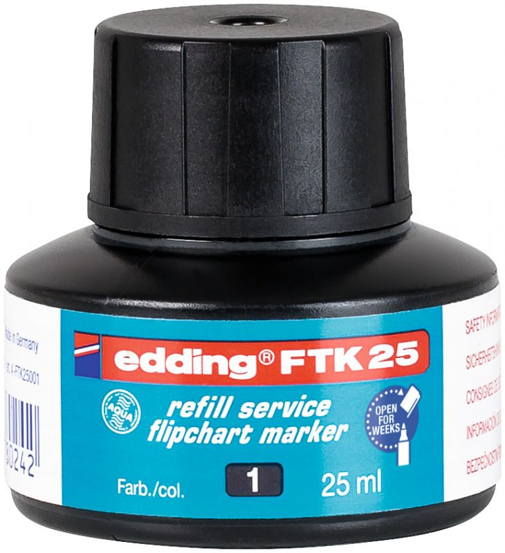 Nachfülltinte edding FTK 25, f.edding Flipchartm., 25 ml, schwarz
