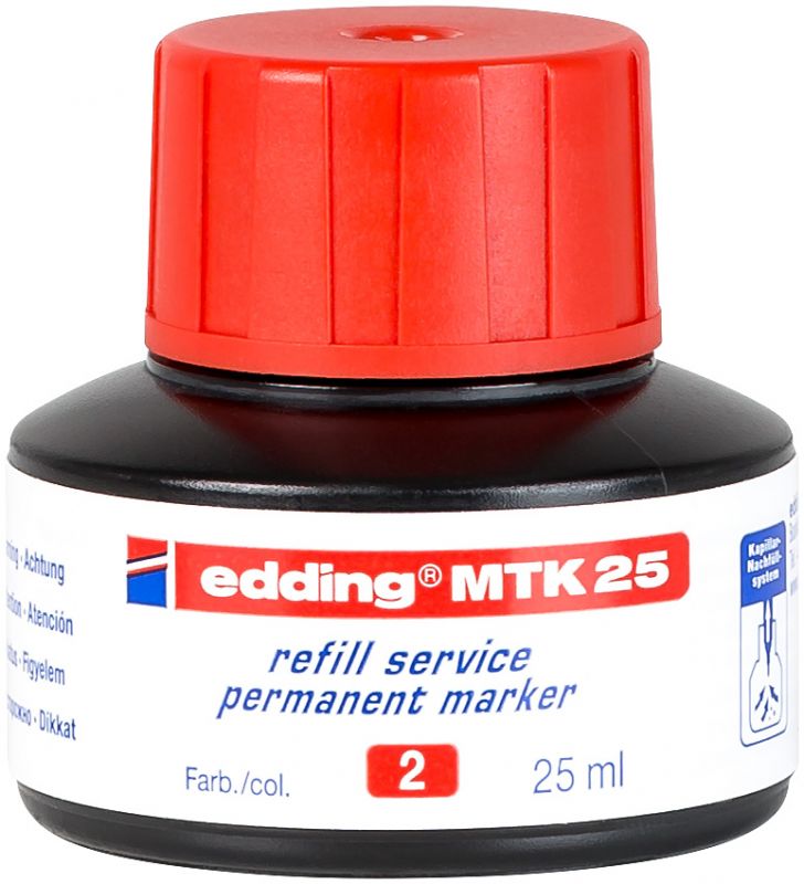 Nachfülltinte edding MTK 25 refill service, f.edding Permanentmarker,25 ml,rot,