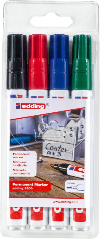 Permanentmarker edding 3300, nachfüllbar, 1 - 5 mm, sortiert