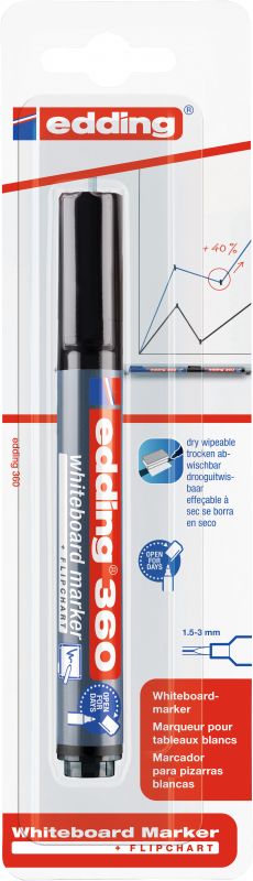 Whiteboardmarker edding 360, nachfüllbar, 1,5 - 3mm, schwarz