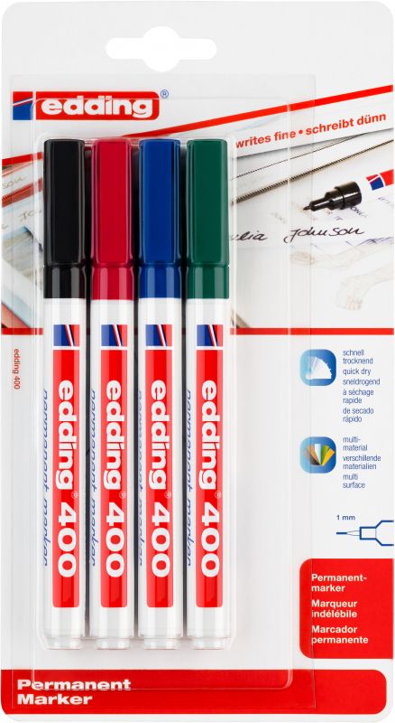 Permanentmarker edding 400, nachfüllbar, 1 mm, sortiert