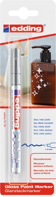 Glanzlack-Marker 751 creative, 1 - 2 mm, silber