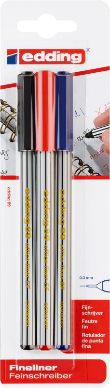 Fineliner edding 89 office liner EF, 0,3 mm, sortiert