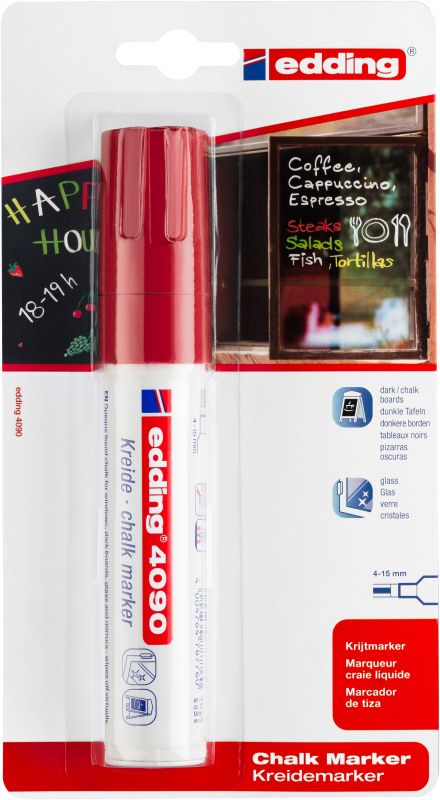 Kreidemarker edding 4090, 4 - 15 mm, rot