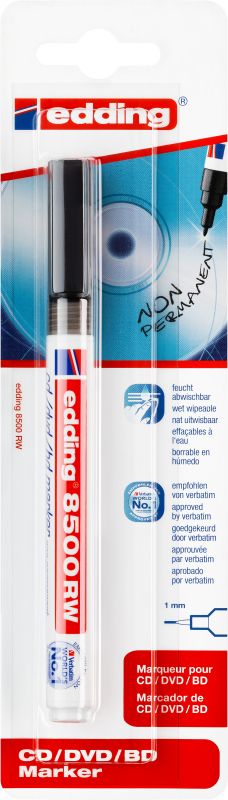 CD/DVD/BD Marker 8500 RW non-permanent, 1 mm, schwarz