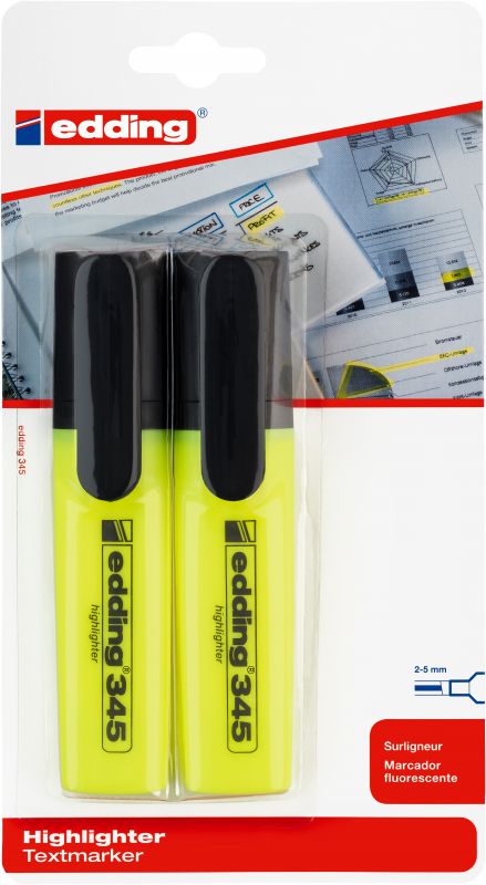 Textmarker edding 345 highlighter, nachfüllbar, gelb