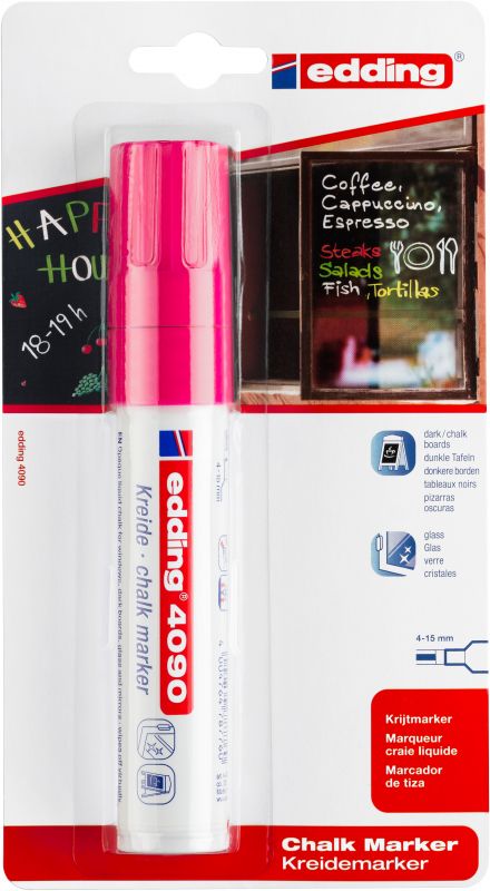 Kreidemarker edding 4090, 4 - 15 mm, neonrosa