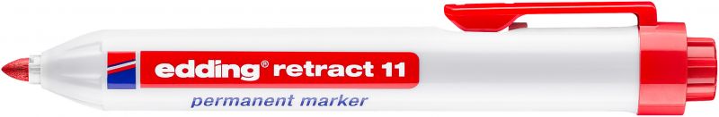 Permanentmarker edding retract 11, nachfüllb., Druckmechanik, 1,5-3 mm, rot