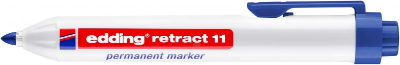 Permanentmarker edding retract 11, nachfüllb., Druckmechanik, 1,5-3 mm, blau