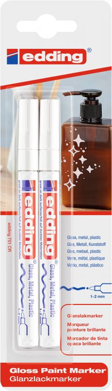 Glanzlack-Marker 751 creative, 1 - 2 mm, weiß