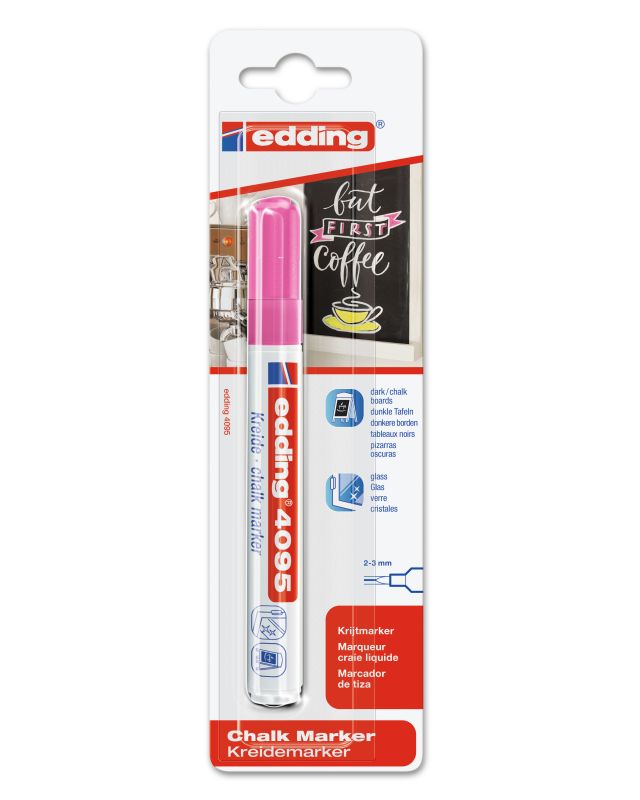 Kreidemarker edding 4095, 2 - 3 mm, neonrosa