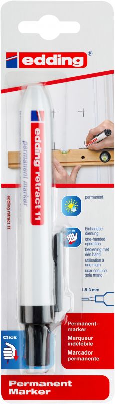 Permanentmarker retract 11 Organisieren und Beschriften zu Hause, 1,5-3 mm, sw