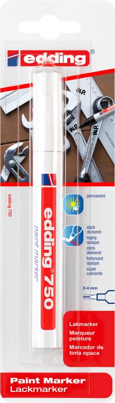 Lackmarker edding 750 Organisieren und Beschriften zu Hause, 2 - 4 mm, weiß