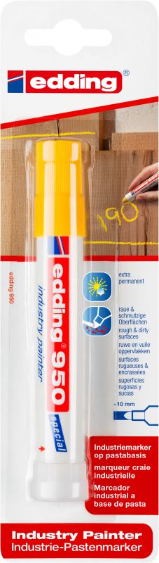 Spezialmarker edding 950 Industrie Painter Org.&Beschriften zu Hause,10 mm, gelb