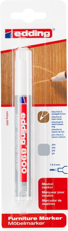 Spezialmarker edding 8900 Möbelmarker Reparieren&Pflegen zu Hause, 1,5-2 mm,grau