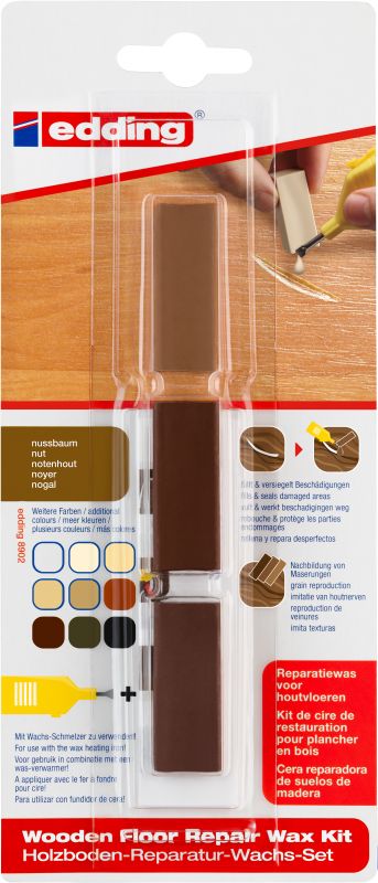 Holzboden-Reparaturwachs-Set 8902 Reparieren und Pflegen zu Hause, nussbaum