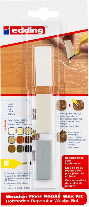Holzboden-Reparaturwachs-Set 8902 Reparieren und Pflegen zu Hause, weiß