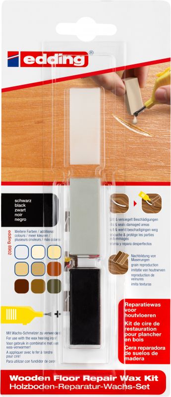 Holzboden-Reparaturwachs-Set 8902 Reparieren und Pflegen zu Hause, schwarz